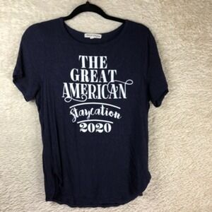 Above‎ And Beyond Womens T-Shirt Blue White The Great American Staycation 2020 M